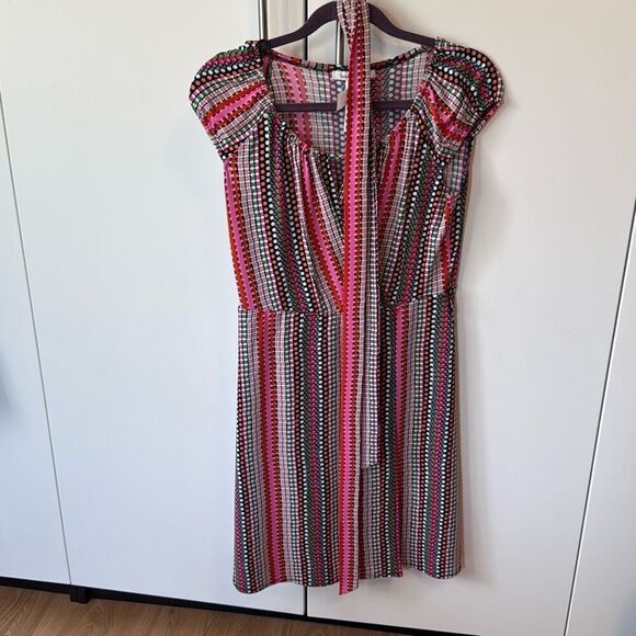 Laundry by design multicolor polka dot dress with tie size small - Picture 1 of 6